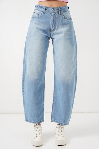 Hiccup Bdart Yüksek Bel Geniş Paça Jean Açık-orta Mavi Denim 05