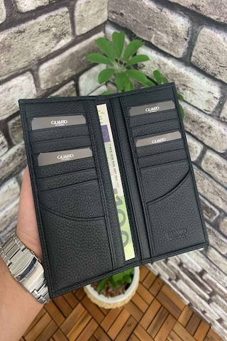 Guard İnce Siyah Deri Portföy El Cüzdanı Çok Renkli