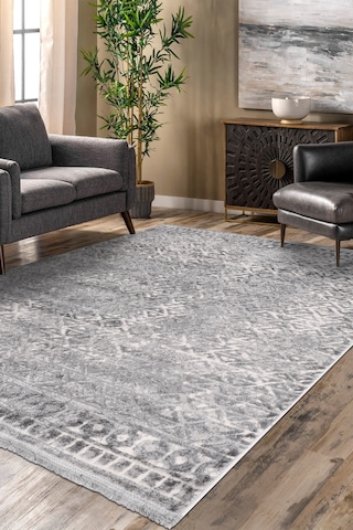 Notteo Modern Halı Yumuşak Dokulu, Dokuma Tabanlı, 7 Mm İnce Form, Dayanıklı Gri 1