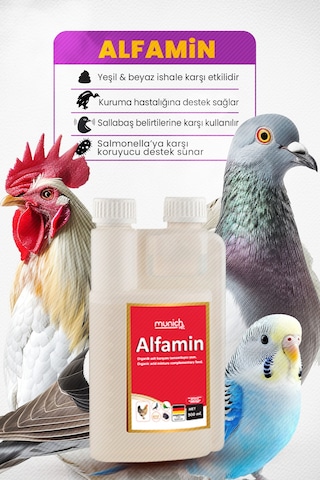 Alfamin Kuşlar Için Ishal Kuruma Sallabas Ürünü 500 Ml