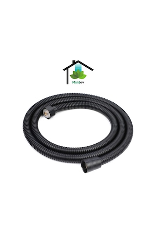 Mintev Siyah Ultra Dayanıklı 1.5m Örgülü Duş Hortumu Paslanmaz Siyah