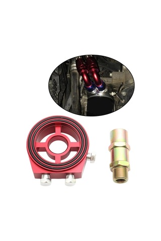 Dinosaurs Store Araç Yağı Filtre Soğutucu Gösterge Adaptörü - Kırmızı