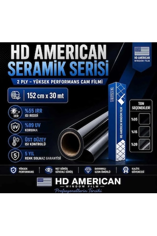 Seramik Cam Filmi %15 152x5 2 Ply Yüksek Cam Filmi Seramik Cam Filmi %15 152x5 2 Ply Yüksek Cam Filmi