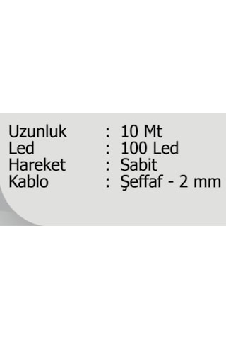 Elektrikhouse Led Peri Işığı 10 Metre V1 Sarı