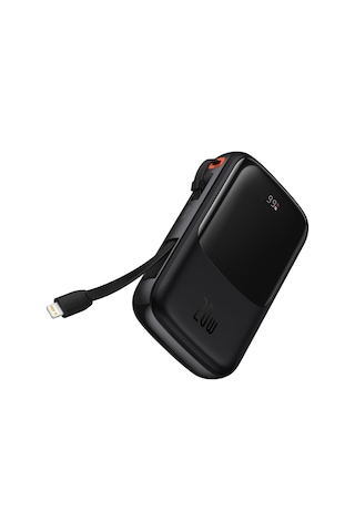 Baseus Qpow Pro 10000 mAh 20 W 3A Digital Display Hızlı Şarj Powerbank Siyah