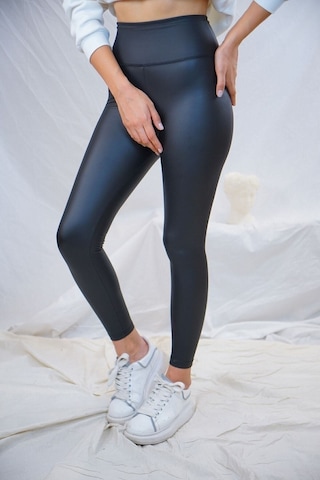 Incebelli Kadın Siyah Mat Deri Taytsiyahm Siyah