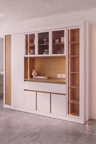 Nero Kahve Köşesi Multi 235 Cm Montaj Dahil Meşe - Beyaz