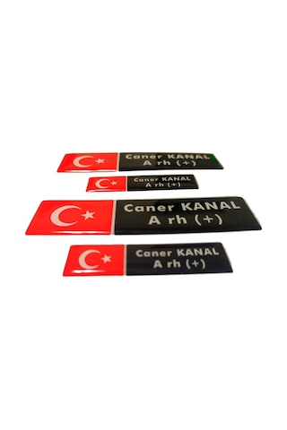 Kişiye Özel Kan Grubu Damla Sticker Etiket Seti 4 Parça