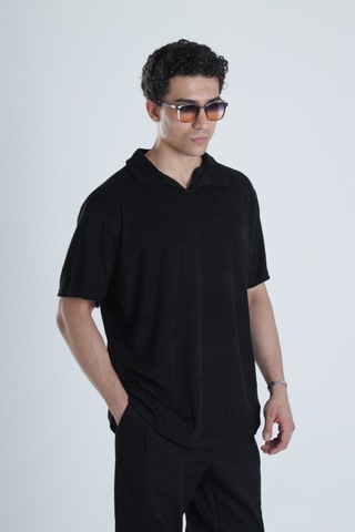 Cocopelli Erkek Siyah T-shirt Dokuma Kumaş Coc1158 Siyah