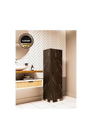 Elox Banyo Dolabı Raflı Farklı Tasarım Siyah