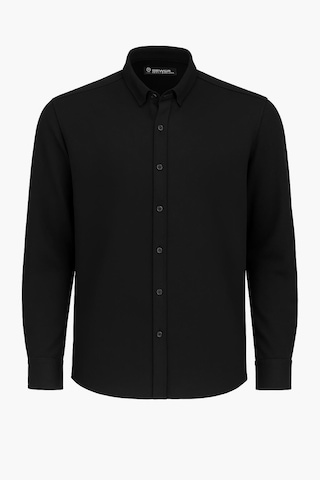 Classics Men Gewer Uzun Kol Slim Fit İçi Polarlı Erkek Gömlek - 7440 Siyah