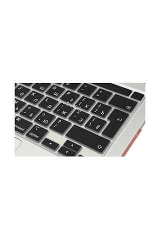 Macbook Pro Rusça Klavye Koruyucu Uk Iso Ters L Enter A2338 M1 M2 A2251 A2289 A2141 Uyumlu Silikon Keyboard Cover Touch Bar Siyah