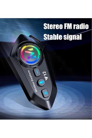 Y12 Motor Kask Kulaklık Rgb Modlu Radyolu Motosiklet Kulaklık 5.3 Bluetooth Intercom