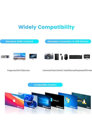 Rshtech Apple Uyumlu MacBook 6 In 1 Type C Hub 4k Hdmı Usb 3.0 Pd 100w 3.5mm Audıo Port