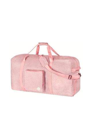 Sandwich 120l Katlanır Pink Denim Motion003 Seyahat Spor Çantası Omuz Askısı Ayakkabı Cebi Pembe