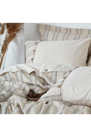 Ecocotton Delfin Antrasit Çift Kişilik %100 Organik Pamuk Nevresim Takımı Antrasit