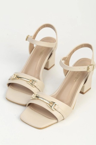 Pierre Cardin Bej Kadın Topuklu Sandalet Pc-55769 Z