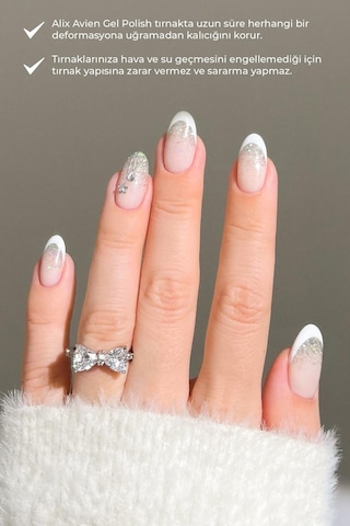 Alix Avien Uv Kalıcı Gri Simli Jel Oje 20 Gel Polish 12 Ml