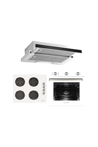 Alveus Destiny 614 MFA 614 - GLS 640 - F6 ECR Beyaz Ankastre Set
