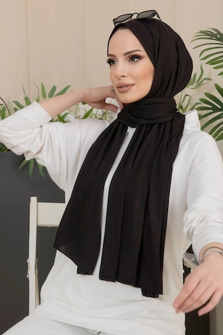 Penye Şal Tesettür Giyim, %100 Pamuk, Hafif, Rahat, Şık, Yüksek Kalite, Shawl, Scarf, Hijab, Shawl Siyah