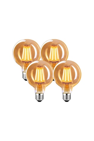 Vintage E27 Led Lamba, Kısılabilir E27 Vintage Lamba 4w G80, Vintage E27 Lamba Sıcak Beyaz 2700k, Vintage Led Lamba İdeal - 4'lü Paket