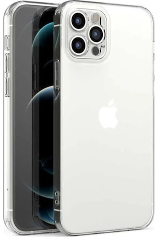 İphone 12 Pro Max Kılıf Şeffaf Yumuşak Silikon Kamera Korumalı Yüksek Kalite Turuncu