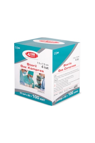 DS STERİL GAZ KOMPRES 7.5 x7.5 cm 100 ADET