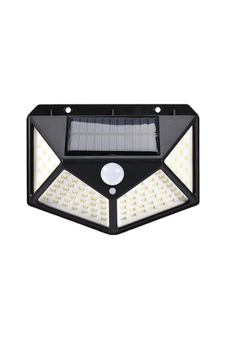 100 Led'li Güneş Enerjili Solar Duvar Apliği - 1200 Lümen Hareket Sensörlü 3 Modlu Bahçe Aydınlatması, Duvar Armatürü Ip65 Su Geçirmez, 270 Geniş Açı, Siyah &