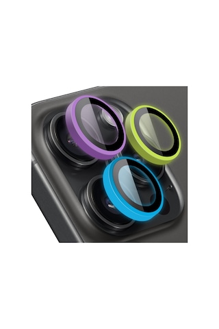Buff Apple Uyumlu iPhone 14 Pro Max / 14 Pro Neon Metal Lens Koruyucu 001