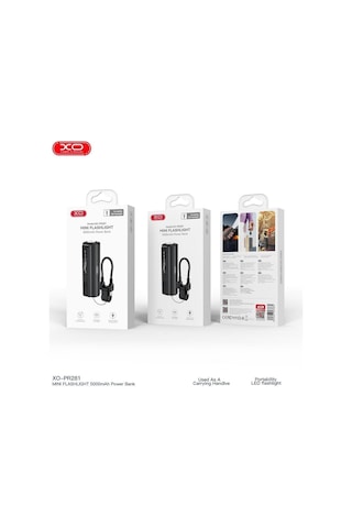 Pr281 İp 5000 Mah El Feneri Özellikli Type-c To Lightning Powerbank Şarj Aleti Beyaz