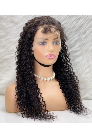 Gerçek Front Lace Tül Peruk Su Dalgası Doğal 65 70cm