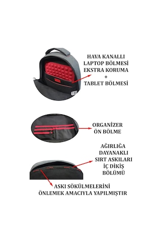 Laptop Sırt Çantası 17 İnç Tablet Usb Bölmeli 8683255012763