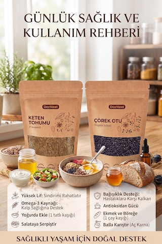 Doznest Sağlık Deposu: Keten Tohumu 1 Kg Ve Çörek Otu 1 Kg