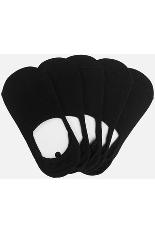 Aytuğ Kadın Penye Babet Çorap 5 Çift Özel Kutulu, Siyah Babet Çorap 31301 Siyah