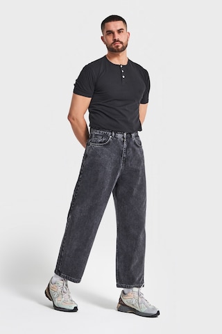 Itsbasic Erkek Füme Renk 3w5-14 Loose Baggy Fit Bol Kesim Cep Nakış Detaylı Denim Jean
