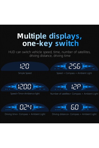 Vkemall G2 Araba Hud Görüntüleyici: Hız, Saat, Yön, Mesafe, Uyku Ve Hız Alarmı, Otomatik Parlaklık, Gps+beidou Çift Mod