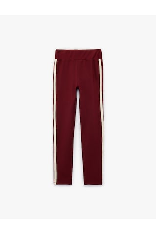 Koton Şerit Detaylı Beli Lastikli Tayt Bordo 6skg40117ak Bordo