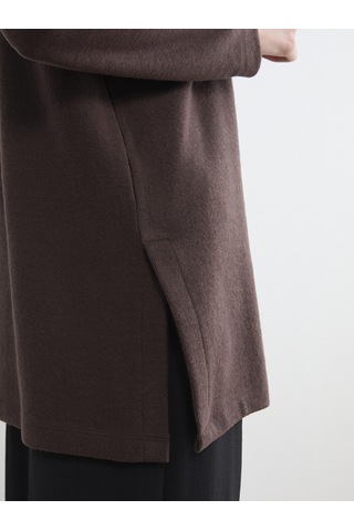 Lcw Modest Kahverengi Dik Yaka Kadın Sweatshirt Tunik