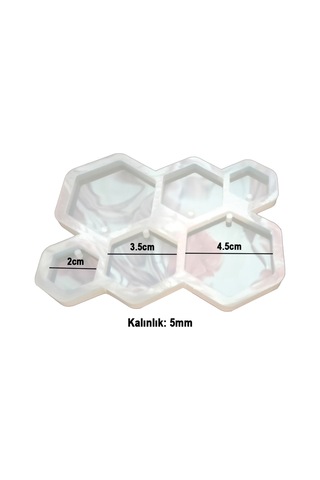 Epoksi 6 Lı Altıgen Küpe Kalıbı Silikon