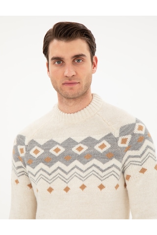 Pierre Cardin Erkek Ekru Kazak /triko 50296448-vr019 Ekru