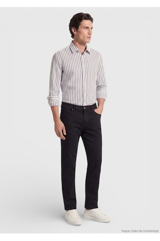 Ramsey Siyah Slim Fit Denim Pamuk Karışımlı Pantolon siyah
