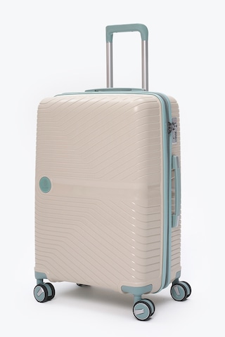 Elatae Exclusive Pro Polipropilen Orta Boy Kırılmaz Valiz Bej - Mavi 5239 Bej