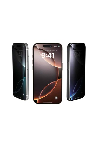 Fulltech Magicbox iPhone Uyumlu 15 Pro Premium Tempered Glass Aparatlı Ekran Koruyucu - Privacy