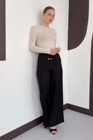 Verymoda Keten Pantolon D2381 Siyah
