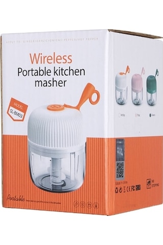 Dancemonkey Cbtx Remax Sl-bm03 Kablosuz Elektrikli Sarımsak Karıştırıcı Akülü Beyaz, Taşınabilir Mutfak Robotu Beyaz