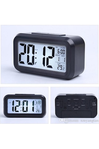 Işık Sensörlü Termometreli Alarmlı Dijital Masa Saati (330958218)