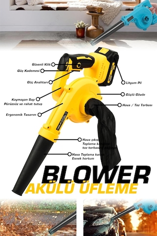 Assur ASR842 21V Çift Akü Hava Üfleme Sarı