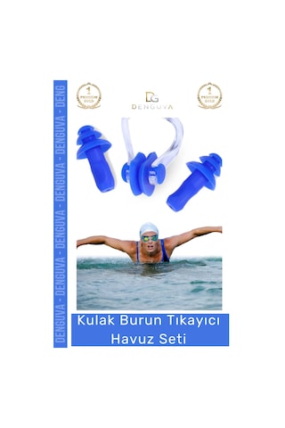 Kulaktıkacı Su Geçirmez Silikon Yüzücü Kulak Tıkacı Koruyucu Klips Kaliteli Burun Tıkayıcı Havuz Se