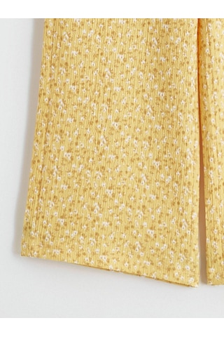 Lc Waikiki Sarı Beli Lastikli Çiçekli Kız Çocuk Pantolon