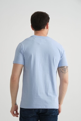 Shooter Sportwear Shooter Erkek T-shirt Minimal Baskılı Pamuklu Kumaş Standart Kalıp Bebe Mavisi
